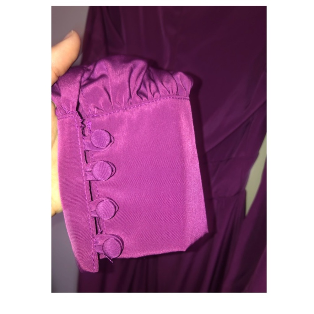 Fuchsia silk dress - Picture 3 of 5